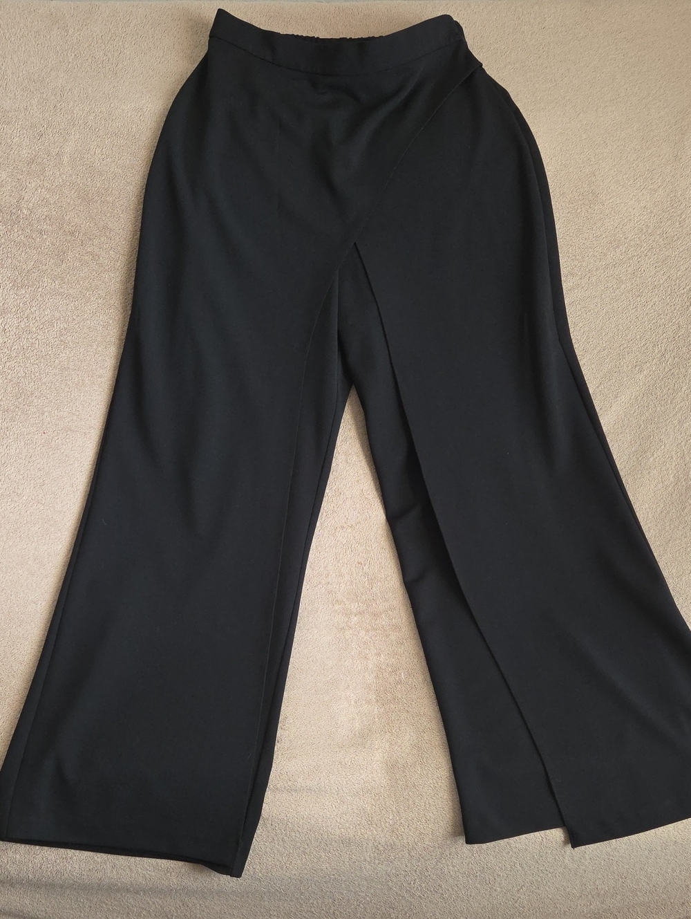 Adrianna Papell Black high-waisted wide-leg trousers